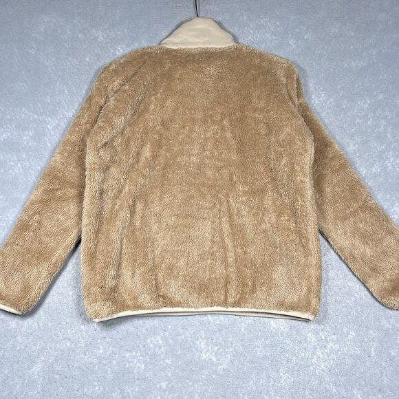 J Crew Sweater Women’s XS Tan Brown Fleece Sherpa 1/2 Zip Pullover Teddy Comfy - Picture 6 of 10